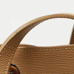 Pre Owned Longchamp Beige Leather Shop It Tote