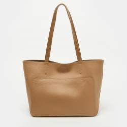 Pre Owned Longchamp Beige Leather Shop It Tote