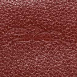 Pre Owned Longchamp Maroon Leather Le Foulonne Crossbody Flap Bag