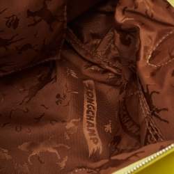 Pre Owned Longchamp Yellow Leather Small Le Pliage Tote