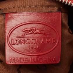 Pre Owned Longchamp Red Leather Le Pliage Cuir Tote