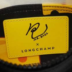 Pre Owned Longchamp x Mr Bags Black/Yellow Fabric Cheese Pochette