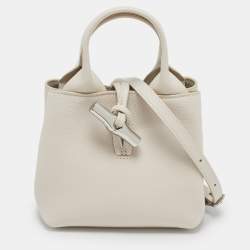 Longchamp Ivory Leather Roseau XS Bag