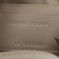 Pre Owned Longchamp Ivory Leather Roseau XS Bag