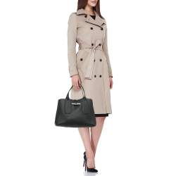 Longchamp Black Leather Roseau Tote