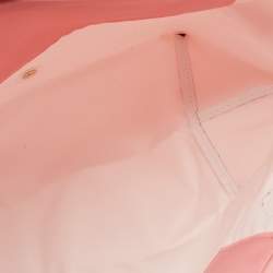 Pre Owned Longchamp Pink/Brown Nylon and Leather Le Pliage Tote