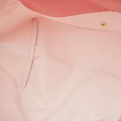 Pre Owned Longchamp Pink/Brown Nylon and Leather Le Pliage Tote