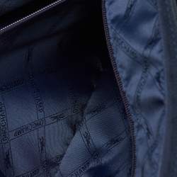 Pre Owned Longchamp Navy Blue Leather Tassel Detail Zip Tote
