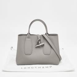 Longchamp Grey Leather Roseau Tote