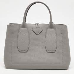 Longchamp Grey Leather Roseau Tote