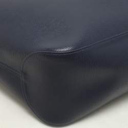 Pre Owned Longchamp Navy Blue Leather Roseau Tote