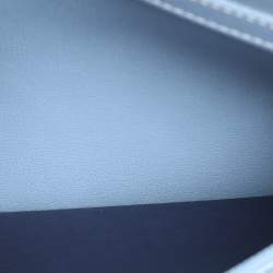 Pre Owned Longchamp Navy Blue Leather Roseau Tote