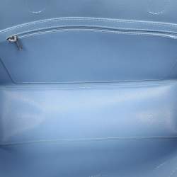 Pre Owned Longchamp Navy Blue Leather Roseau Tote