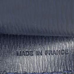 Pre Owned Longchamp Navy Blue Leather Roseau Tote