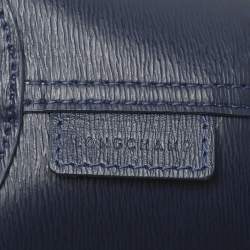 Pre Owned Longchamp Navy Blue Leather Roseau Tote