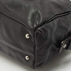 Longchamp Black Leather Multiple Pocket Satchel
