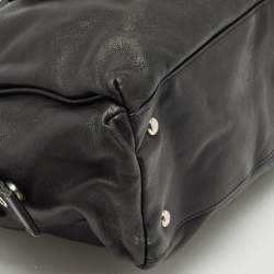 Longchamp Black Leather Multiple Pocket Satchel