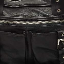 Longchamp Black Leather Multiple Pocket Satchel