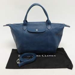 مملوكة مسبقًا Longchamp Blue Leather Le Pliage Tote