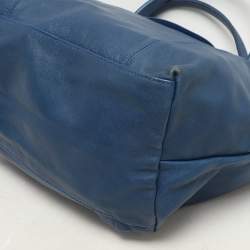 مملوكة مسبقًا Longchamp Blue Leather Le Pliage Tote
