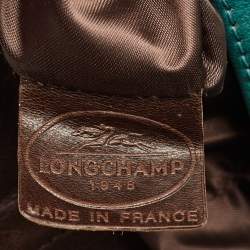 Longchamp Green Leather Large 3D Top Handle Bag