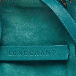 Longchamp Green Leather Large 3D Top Handle Bag