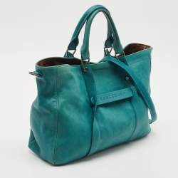 Longchamp Green Leather Large 3D Top Handle Bag