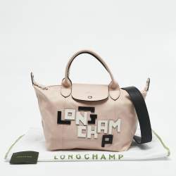 Longchamp Pink Leather Patch Le Pliage Tote