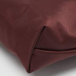 Longchamp Burgundy Leather and Nylon Le Pliage Pouch