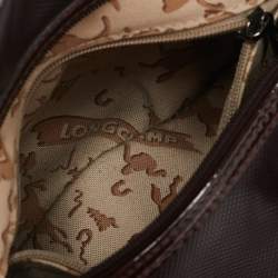 Longchamp Purple Coated Canvas and Patent Leather Derby Satchel