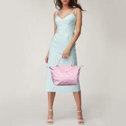 Longchamp Pink Canvas and Leather Small Le Pliage Tote
