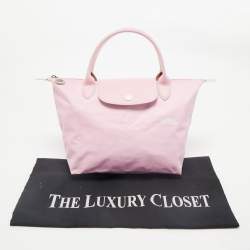 Longchamp Pink Canvas and Leather Small Le Pliage Tote