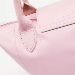 Longchamp Pink Canvas and Leather Small Le Pliage Tote