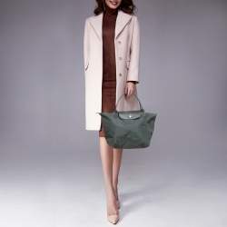 Longchamp Grey Nylon Small Short Le Pliage Tote