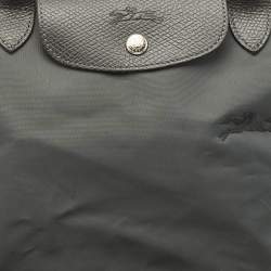 Longchamp Grey Nylon Small Short Le Pliage Tote