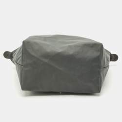 Longchamp Grey Nylon Small Short Le Pliage Tote