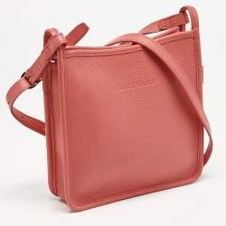 Longchamp Orange Leather Le Foulonné Crossbody Bag