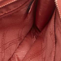 Longchamp Orange Leather Le Foulonné Crossbody Bag