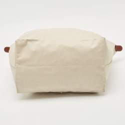 Longchamp Beige/Brown Nylon Large Le Pliage Tote