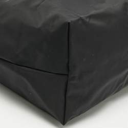 Longchamp Black/Brown Nylon Large Le Pliage Tote