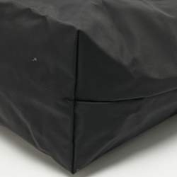 Longchamp Black/Brown Nylon Large Le Pliage Tote