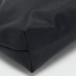 Longchamp Black/Brown Leather and Nylon Le Pliage Pouch
