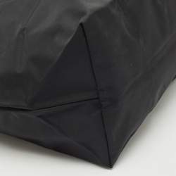 Longchamp Black/Brown Nylon and Leather Large Le Pliage Travel Bag