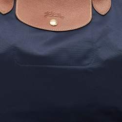 Pre Owned Longchamp Navy Blue Nylon Large Le Pliage Tote