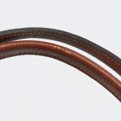 Pre Owned Longchamp Red/Brown Nylon Small Le Pliage Tote