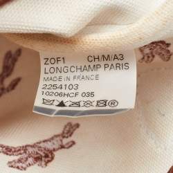 Pre Owned Longchamp Beige/Brown Raffia and Leather XS Le Panier Pliage Basket Bag