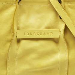 Pre Owned Longchamp Yellow Leather Large 3D Tote