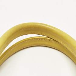 Pre Owned Longchamp Yellow Leather Large 3D Tote