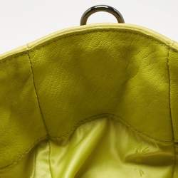 Pre Owned Longchamp Yellow Leather Large 3D Tote