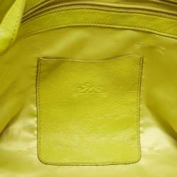 Pre Owned Longchamp Yellow Leather Large 3D Tote